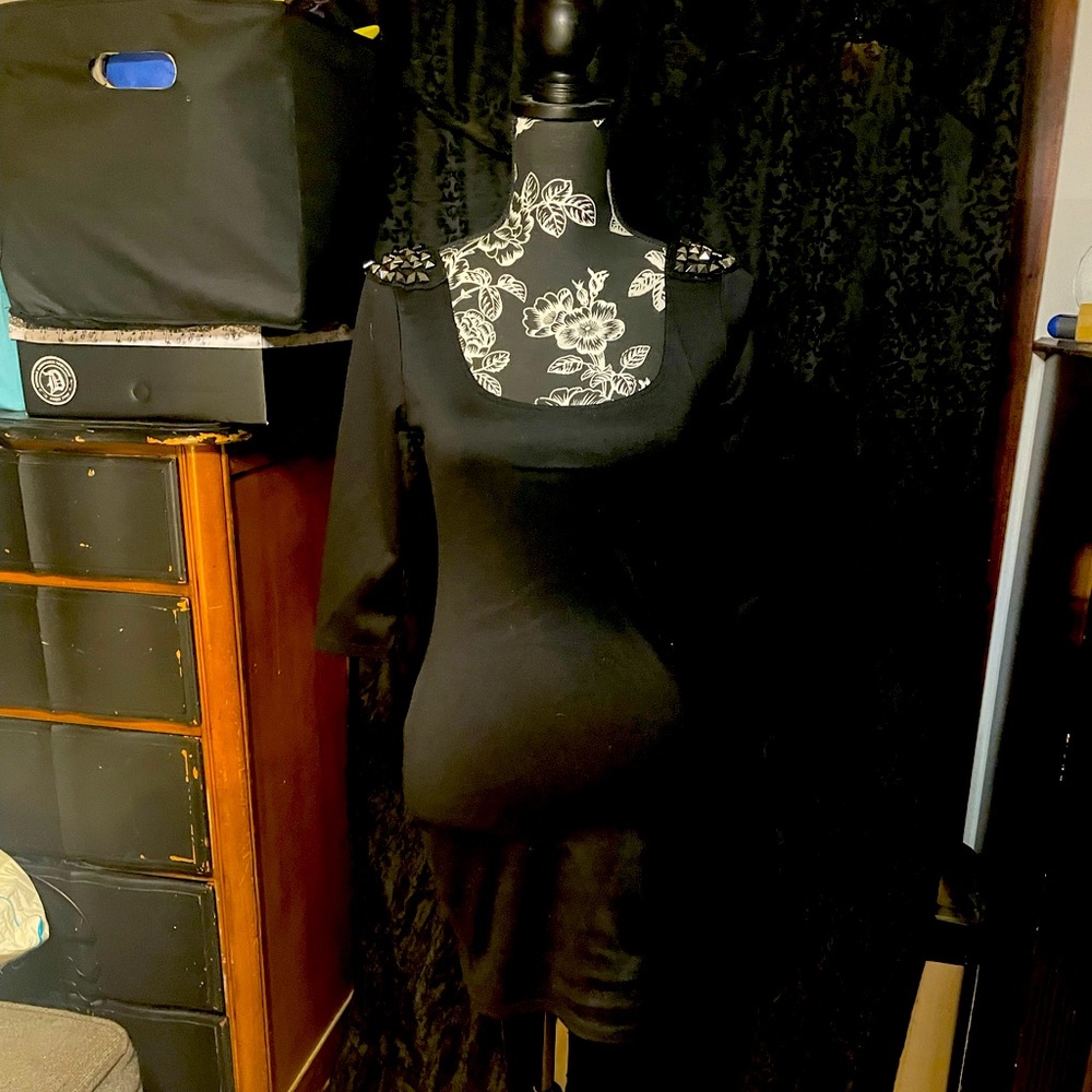 black studs dress
